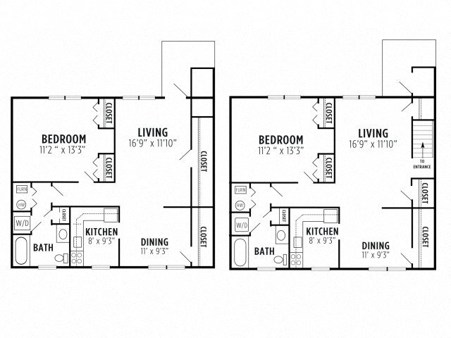 1 Bed 1 Bath A Floor Plan 1