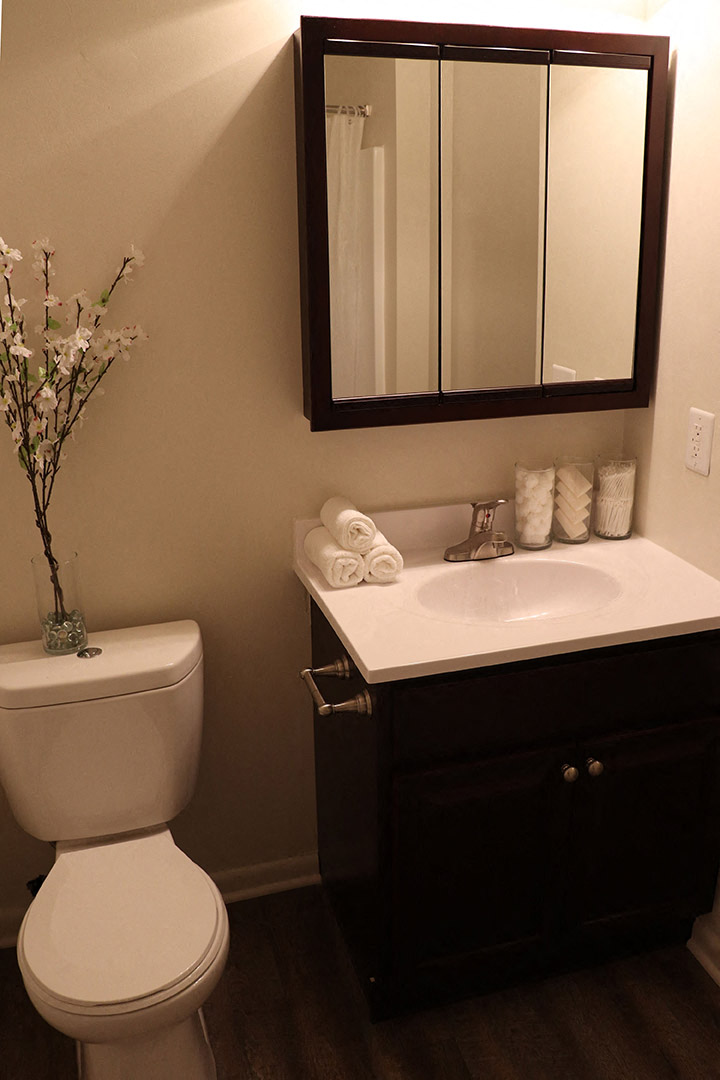 a bathroom with a toilet sink and a mirror