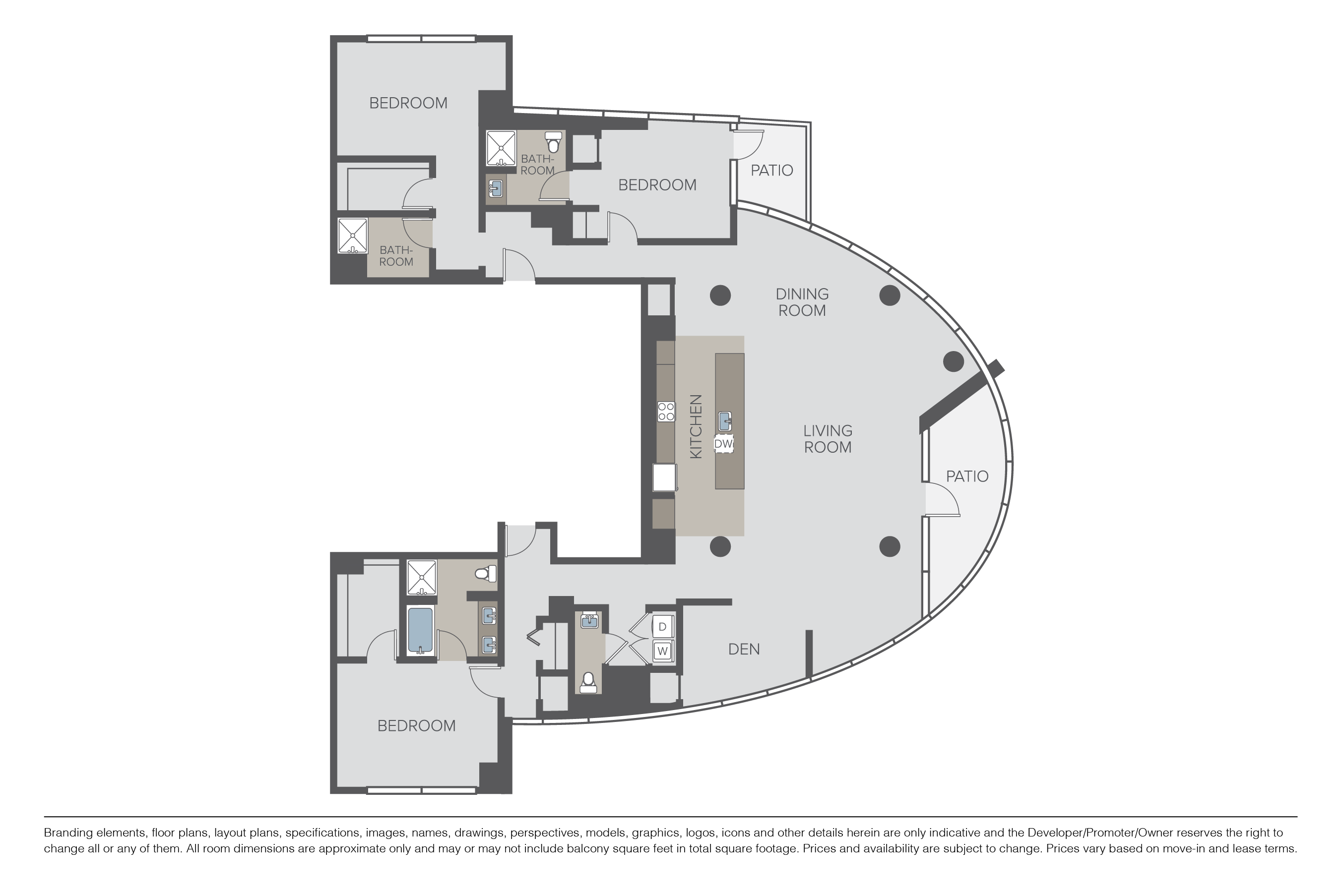 Plan 3B + Den Penthouse
