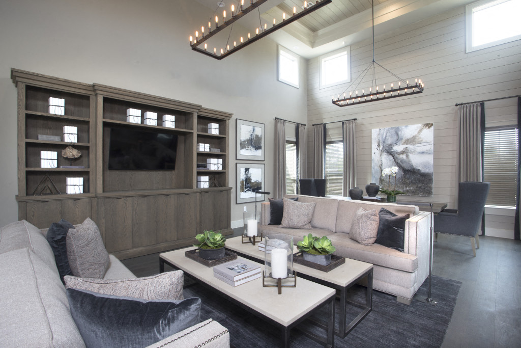 a living room with a couch and a table