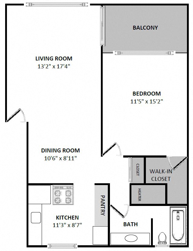1x1 floor plans | Via Holon Apartments in Greenbrae, CA 