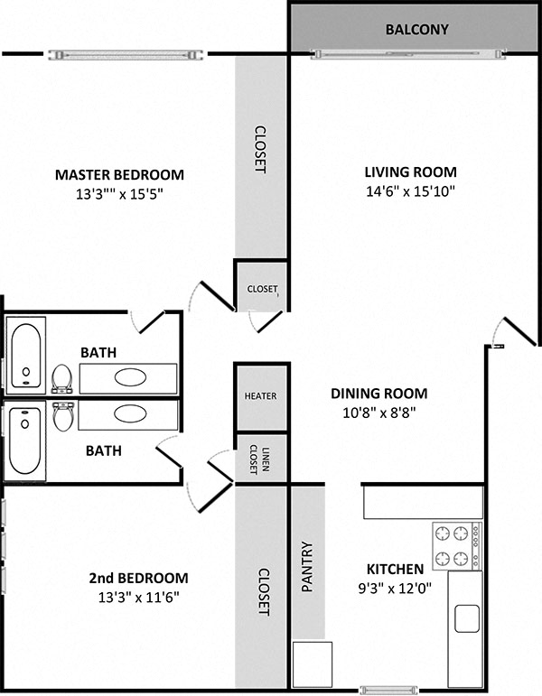 2x2 floor plans | Via Holon Apartments in Greenbrae, CA 