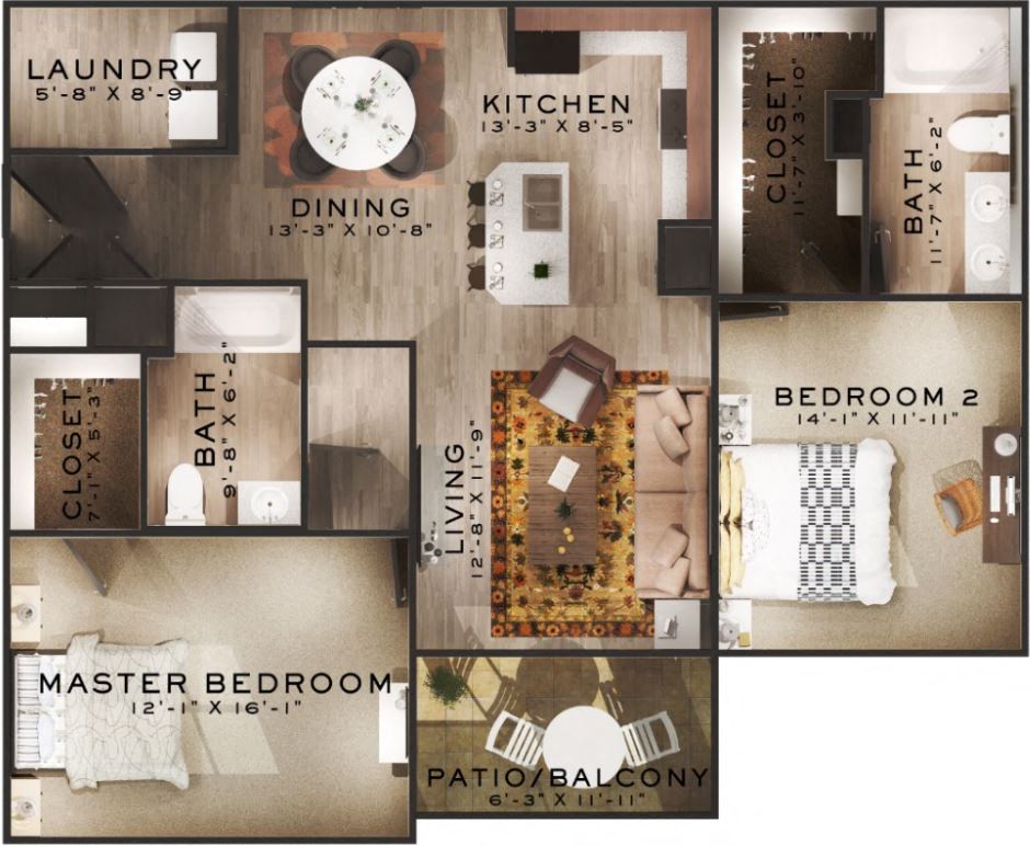 Pelham Floor Plan at Residences at Century Park, Greer, SC, 29650