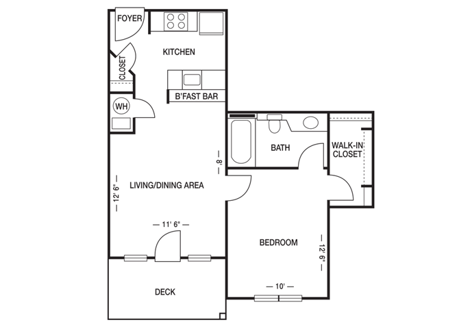 Traditional 1x1 535 SF