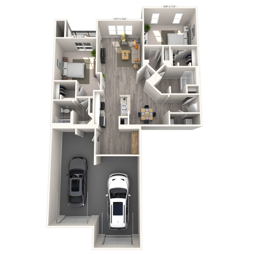 Traditional 2x2 1295-1477 SF