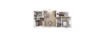 Traditional 1x1 833 SF