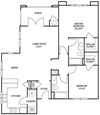 Traditional 2x2 1166 SF
