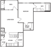 Traditional 1x1 601 SF