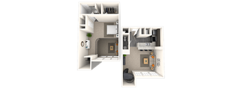 Dual Level 1x1.5 1280 SF