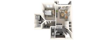 Traditional 1x1 595 SF