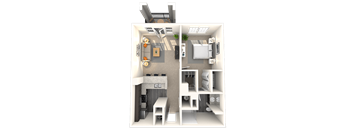 Traditional 1x1 667 SF