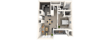 Traditional 1x1 840 SF