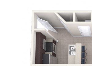 Traditional 1x1 550-567 SF