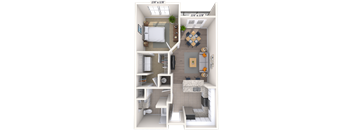 Traditional 1x1 618-749 SF