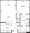 Traditional 1x1 794 SF