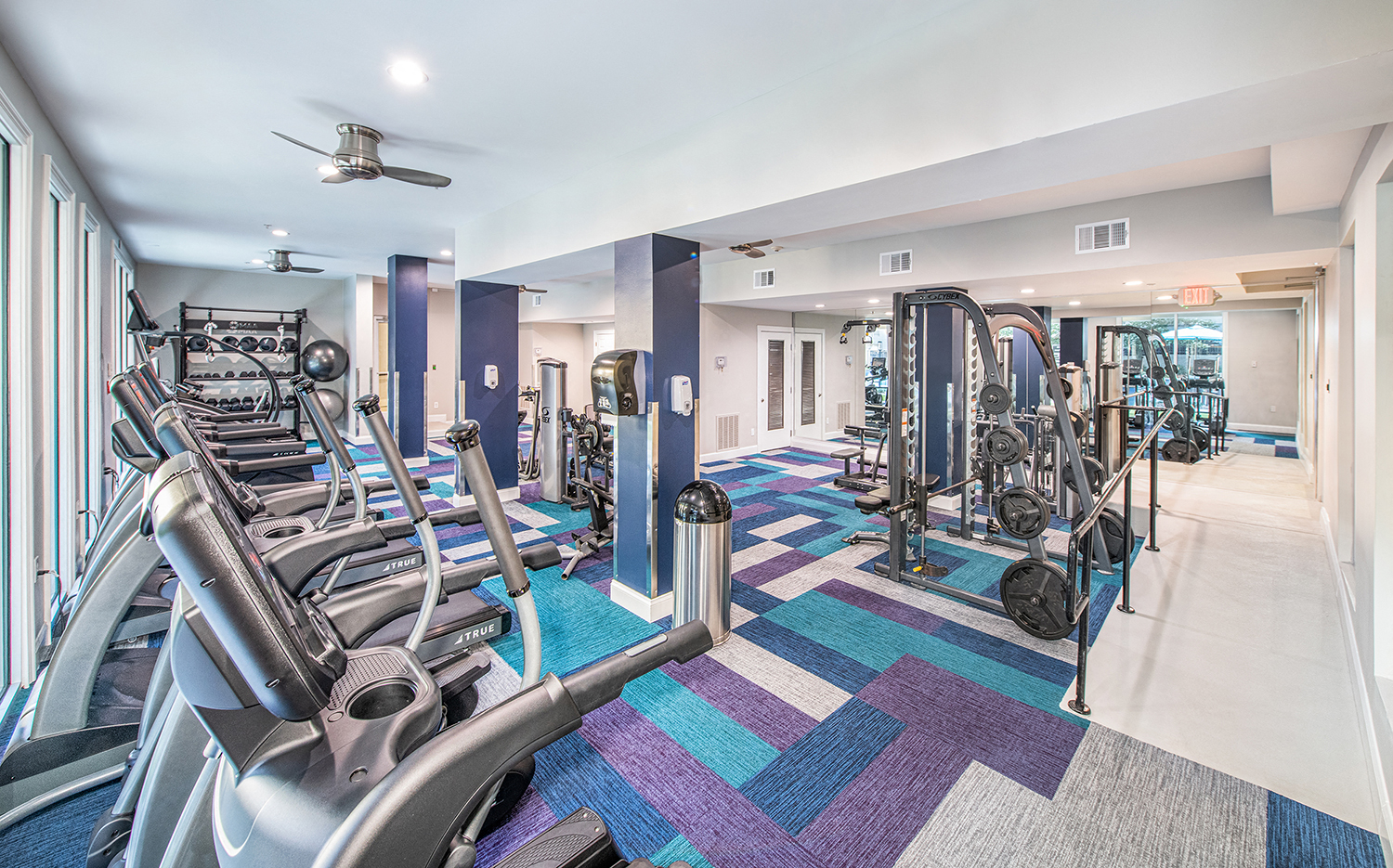 our state of the art gym is equipped with cardio machines and weights