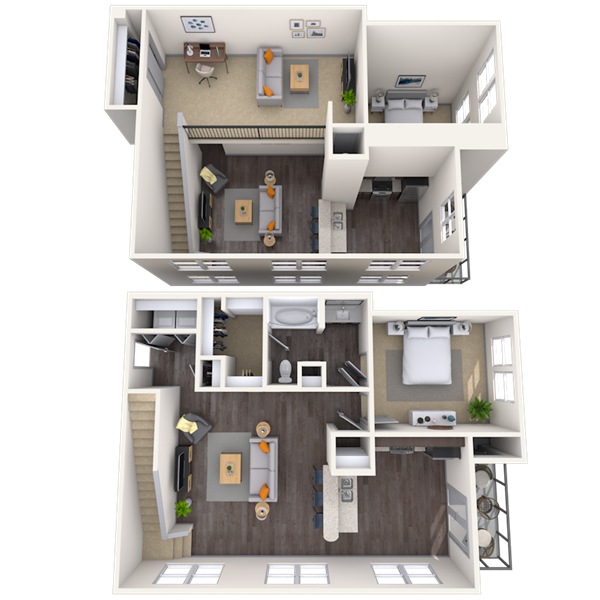 Traditional 1x1 803-1227 SF