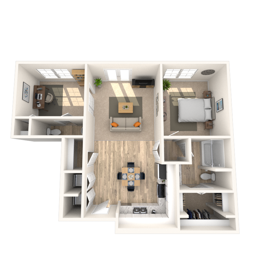 Studio 2x1.5 896-963 SF