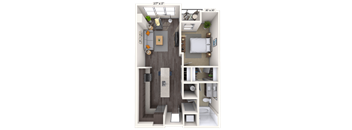 Traditional 1x1 698-751 SF