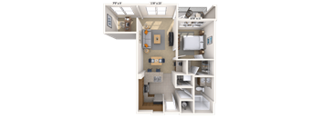 Traditional 1x1 752-951 SF