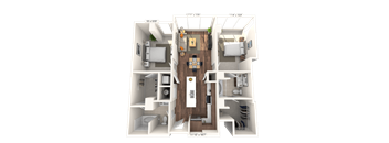 High Rise Traditional 2x2 1035-1149 SF