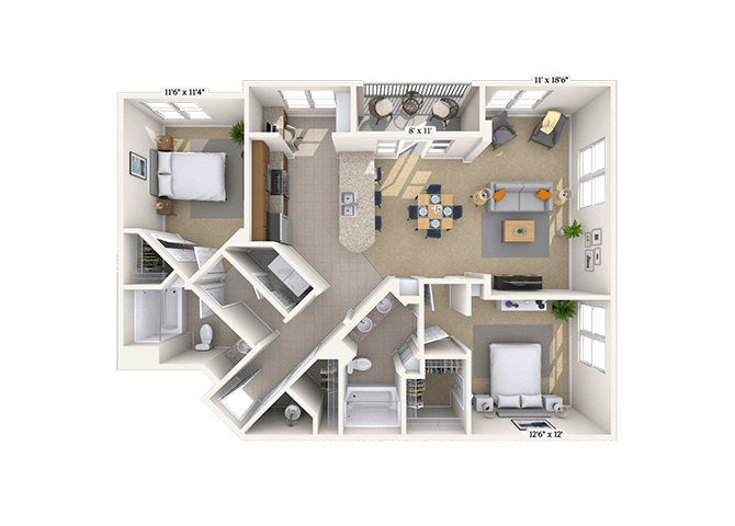 Traditional 2x2 1268-1389 SF