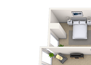 High Rise Traditional 2x1 892 SF