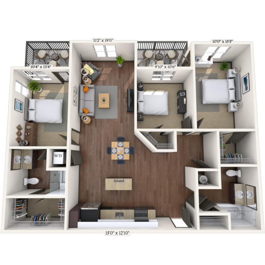 Traditional 3x2 1242 SF