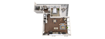 Traditional 1x1 901 SF