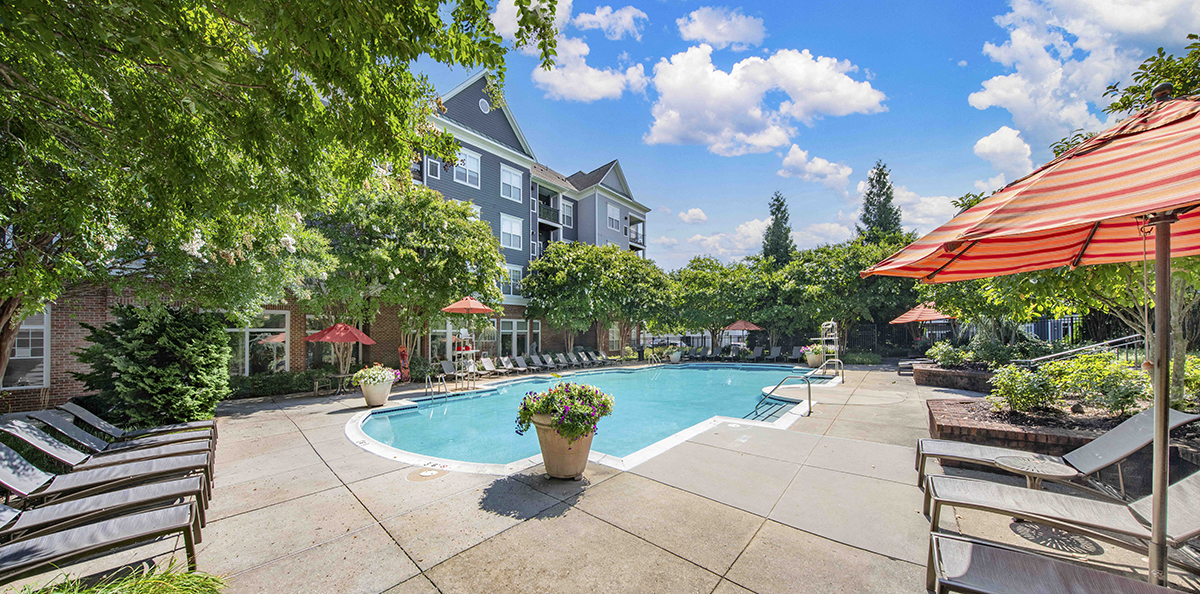 the swimming pool at our apartments