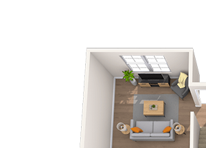 Dual Level 1x1 837-1085 SF