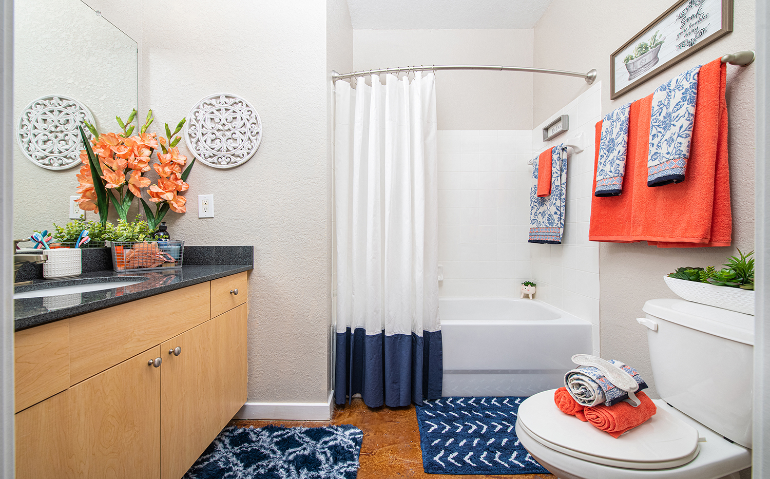 a bathroom with a shower and a toilet and a sink