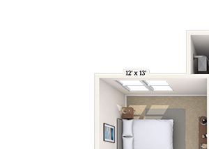 Traditional 1x1 843-881 SF