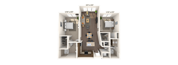 Traditional 2x2 1142 SF