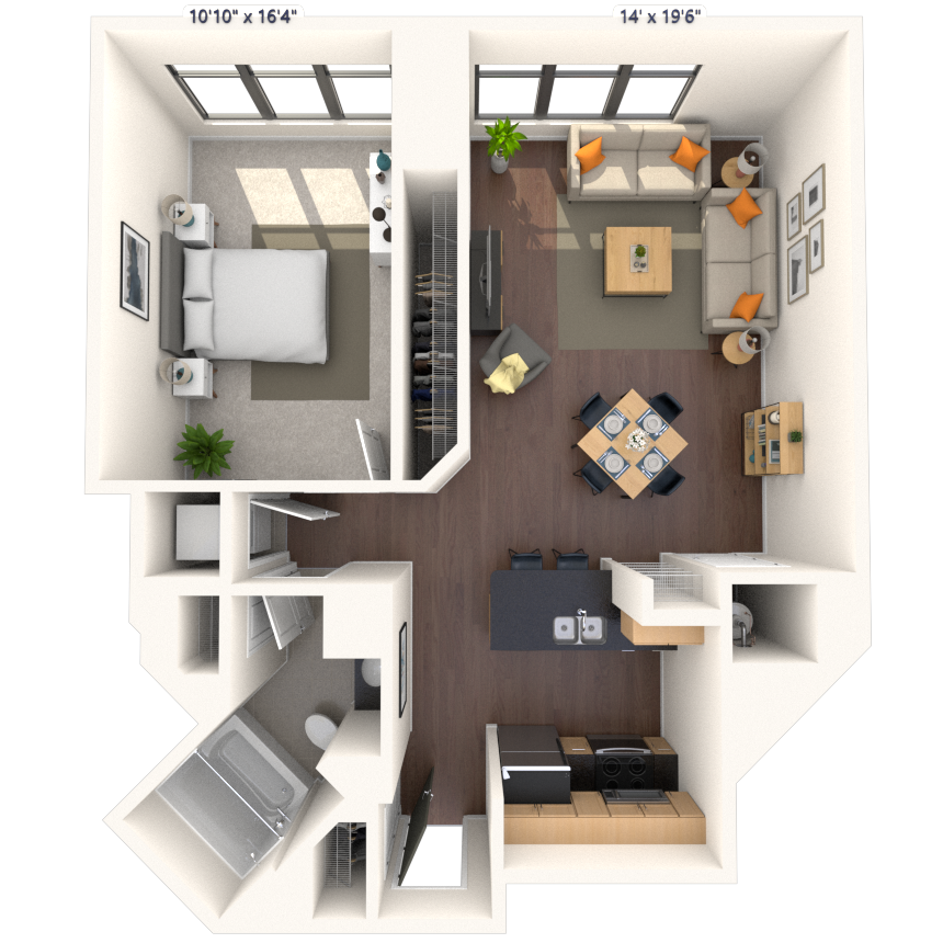 Traditional 1x1 771-854 SF