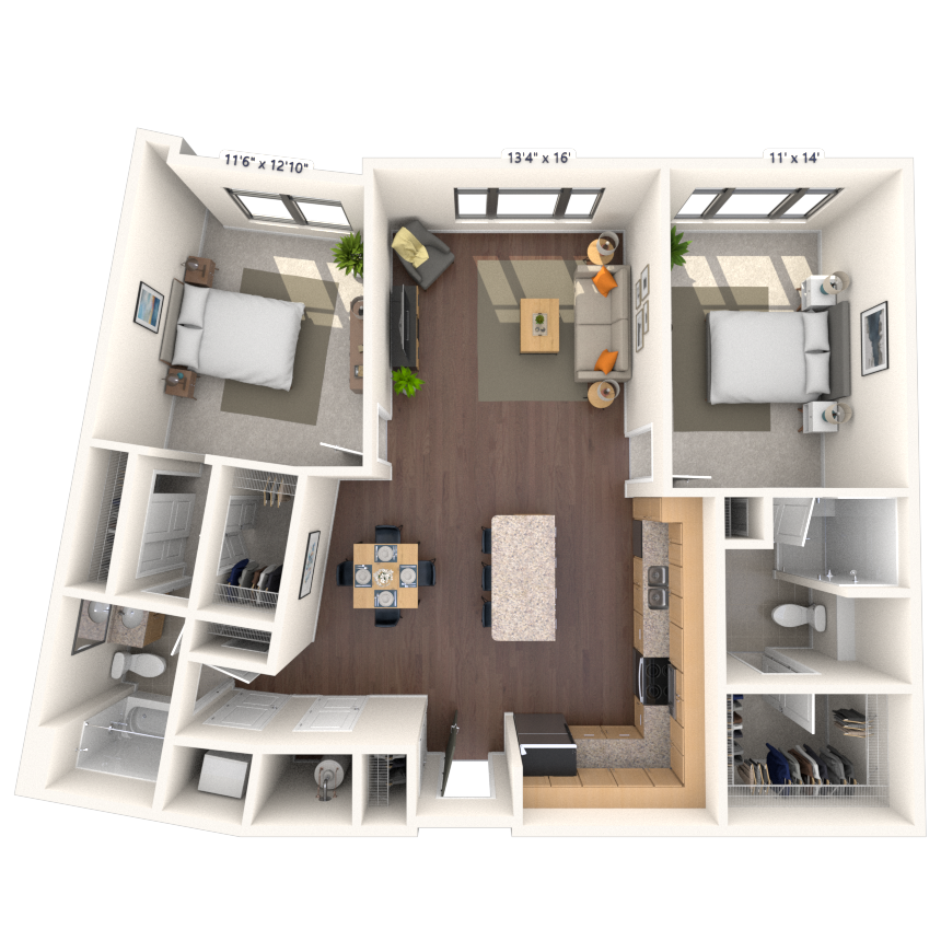 Traditional 2x2 1168-1287 SF