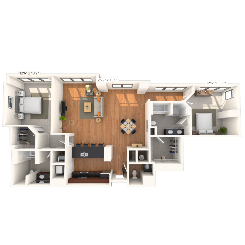 Penthouse 2 x 2.5  1571 SF