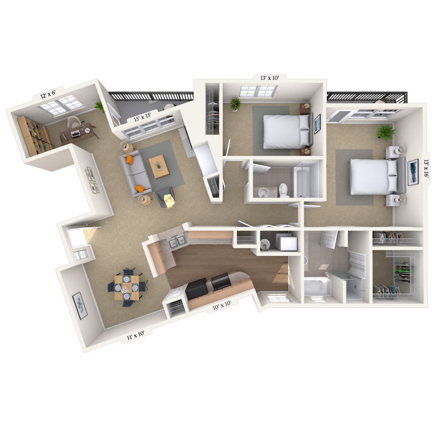 Traditional 2x2 1420 SF