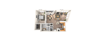 Traditional 1x1 826-898 SF