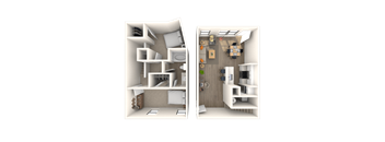 Dual Level 1x1 1065 SF