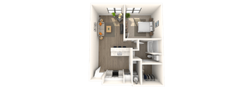 Traditional 1x1 698 SF