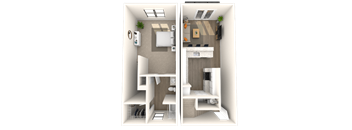 Dual Level 1x1 806-850 SF