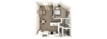 Traditional 1x1 833 SF