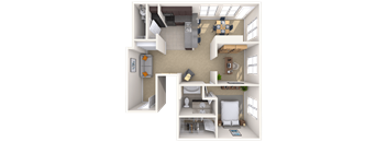 Traditional 1x1 1297 SF