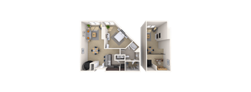 Dual Level 1x1 997 SF