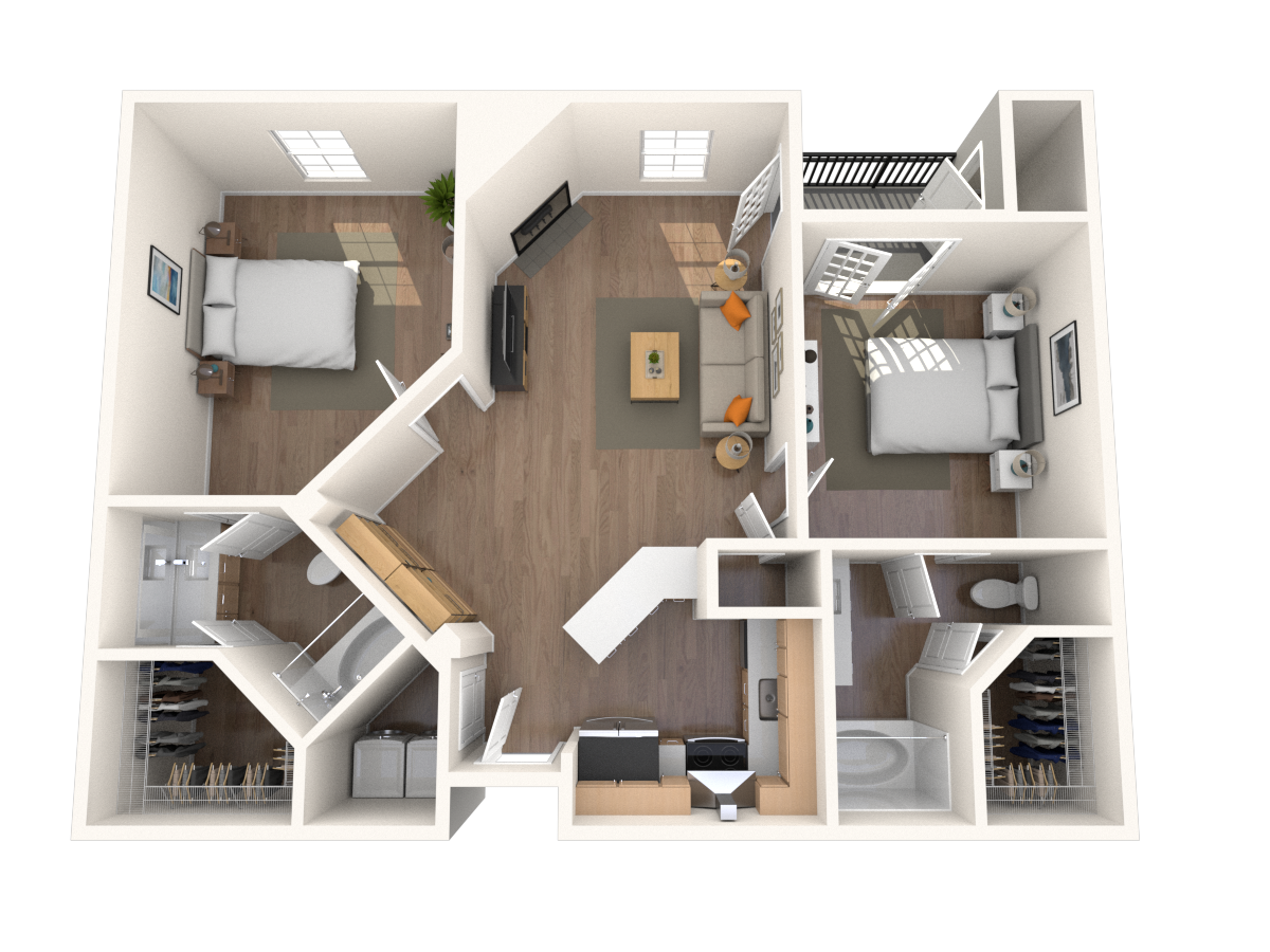 Traditional 2x2 991-1068 SF