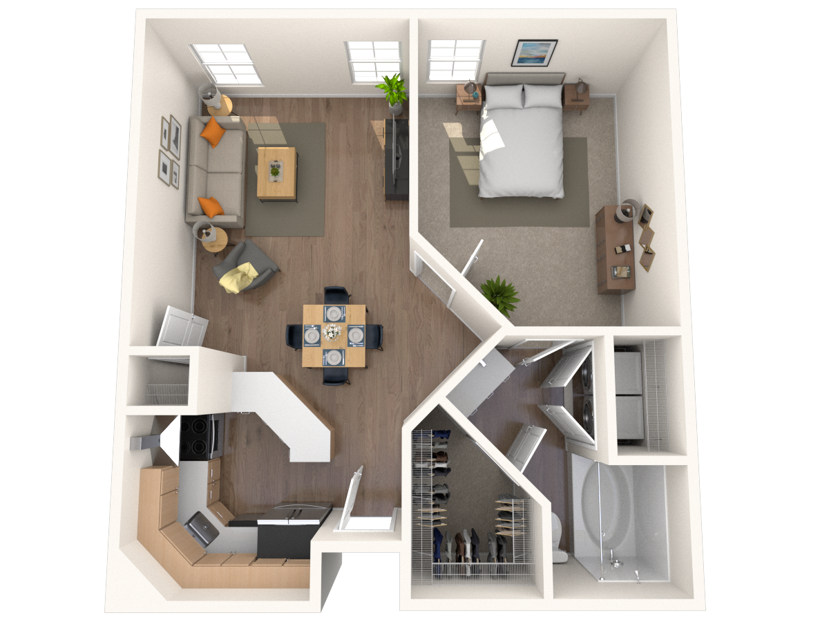Traditional 1x1 647-952 SF