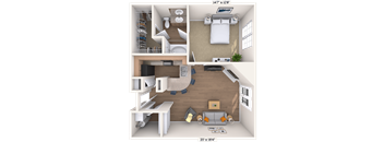Traditional 1x1.5 890 SF