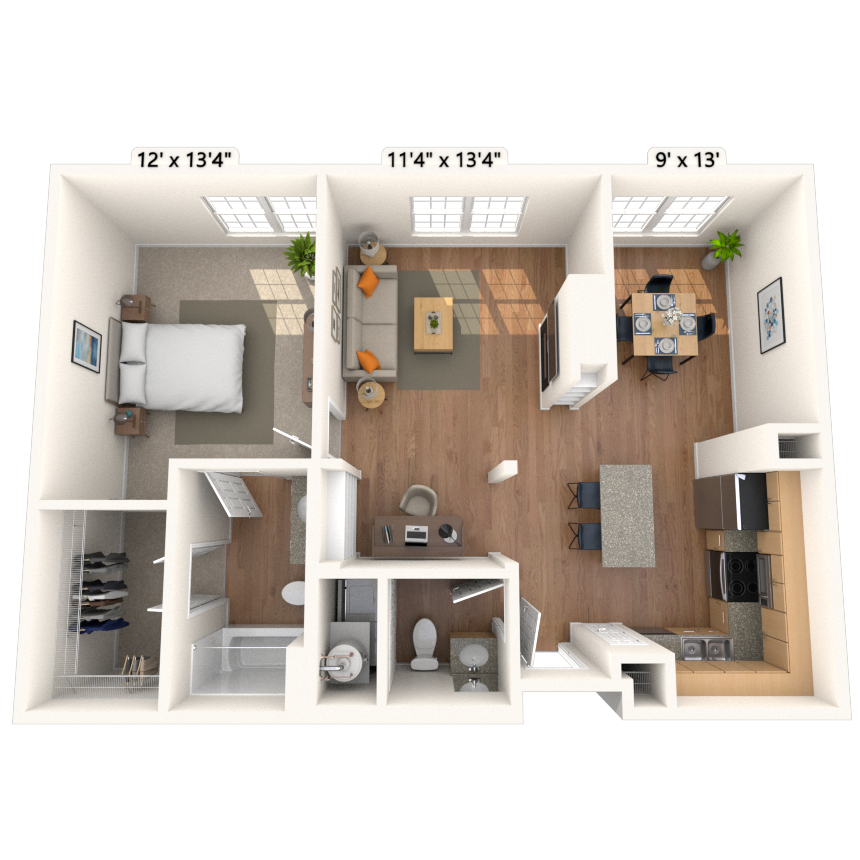 Traditional 1x1.5 866-925 SF