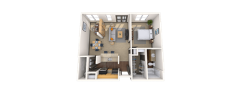 Traditional 1x1 666 SF